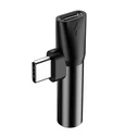 Αντάπτορας Ήχου Baseus USB-C to Mini Jack 3.5mm + USB-C (black)