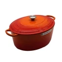Le Creuset Signature Oval Roaster 40 cm - Enameled Cast Iron Oven Roaster (Oven Red)