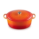 Le Creuset Signature Oval Roaster 40 cm - Enameled Cast Iron Oven Roaster (Oven Red)
