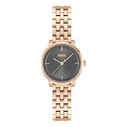 BOSS Lucia Women's Analog Quartz Watch 28 mm - Pink stainless steel bracelet - Black dial - Model 1502820