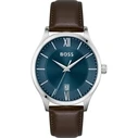 Ανδρικό Ρολόι Boss 1513955 (41mm) Δερμάτινο Λουράκι Καφέ