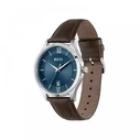 Ανδρικό Ρολόι Boss 1513955 (41mm) Δερμάτινο Λουράκι Καφέ