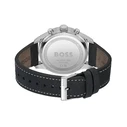 Ανδρικό Ρολόι Boss 1513987 (44mm) Δερμάτινο Λουράκι Μαύρο