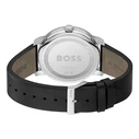 BOSS Contender Men's Quartz Watch 44mm Chronograph Black Dial Leather Strap Model 1514125
