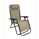 Patio / Veranda Metal Reclining Chair Ecru Textilene Heavy Duty 1x2mm