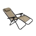 Patio / Veranda Metal Reclining Chair Ecru Textilene Heavy Duty 1x2mm