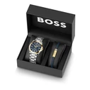 BOSS Men's Analog Watch Tyler 41 mm - Model 1570191 (Blue dial, Grey stainless steel bracelet)