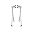 BOSS Women's Stainless Steel Earrings, Grey, 5 cm