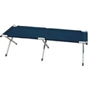 Aluminium Folding Camp Cot with Metal Legs - Blue PVC 600D - Foldable with Carry Bag