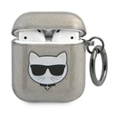 Karl Lagerfeld KLA2UCHGK Apple AirPods cover black Glitter Choupette