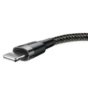 Καλώδιο USB to Lightning Baseus Cafule 2.4A 0.5m (Gray+Black)