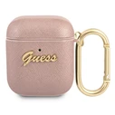 Guess GUA2SASMP Apple AirPods cover pink Saffiano Script Metal Collection
