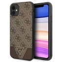 Guess GUHCN61PU4GHBR Apple iPhone 11 brown hardcase 4G Triangle Collection
