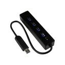 USB Hub StarTech 4 Port USB 3.0 SuperSpeed Hub - Black - Portable external with built-in cable hub - 4 ports
