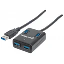 USB Hub Manhattan USB 3.0 Black 4 Θυρών