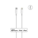 PURO Plain USB-C to Lightning MFi Cable 2m (white)