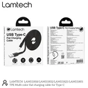 Καλώδιo USB Lamtech Type-C 3.0A FLAT 1M Black
