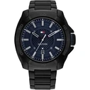 Ανδρικό Ρολόι Tommy Hilfiger 1792139 (49mm) Μεταλλικό Μπρασελέ Μαύρο