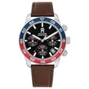 Ανδρικό Ρολόι Tommy Hilfiger 1792166 (40mm) Δερμάτινο Λουράκι Καφέ