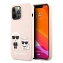 Karl Lagerfeld KLHCP13LSSKCI Apple iPhone 13 Pro hardcase light pink Silicone Karl & Choupette
