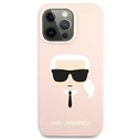 Karl Lagerfeld KLHCP13SSLKHLP Apple iPhone 13 mini light pink hardcase Silicone Karl`s Head