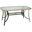 Velco Aluminum Garden Table Anthracite with Glass Top & Parasol Hole - L120 x W70 x H71 cm