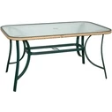 Velco Aluminum Garden Table Green with Glass Top & Handle L120xW70xH71cm