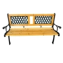 Cast Iron Bench with Wood & Plastic Design on Backrest - L123xW54xH40/74cm (SKU 182-0309) - Velco