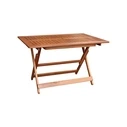 MERANTI Table - Foldable Rectangular 120x80x70 cm, Solid Meranti Wood, Brown
