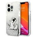 Karl Lagerfeld KLHCP13XGCFS Apple iPhone 13 Pro Max silver hardcase Liquid Glitter Choupette Fun