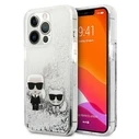 Karl Lagerfeld KLHCP13XGKCS Apple iPhone 13 Pro Max silver hardcase Liquid Glitter Karl&Choupette