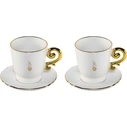 Bialetti Porcelain Gold Coffee Cup Set, 2 pcs