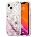 Guess GUHCP13SLGPEPI Apple iPhone 13 mini pink hardcase Peony Liquid Glitter
