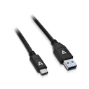 Καλώδιο USB A σε USB C V7 V7U3.1AC-1M-BLK-1E Μαύρο