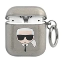 Karl Lagerfeld KLA2UKHGK Apple AirPods cover black Glitter Karl`s Head