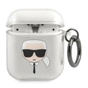 Karl Lagerfeld KLA2UKHGS Apple AirPods cover silver Glitter Karl`s Head