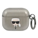 Karl Lagerfeld KLA3UKHGK Apple AirPods 3 cover black Glitter Karl`s Head