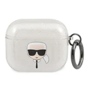 Karl Lagerfeld KLA3UKHGS Apple AirPods 3 cover silver Glitter Karl`s Head