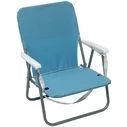Blue Metal Folding Beach Chair with Arms, Polyester 600D