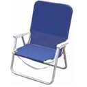 Blue Metal Beach Chair with Armrests - Textilene