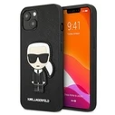 Karl Lagerfeld KLHCP13SOKPK Apple iPhone 13 mini black hardcase Saffiano Ikonik Karl`s Patch