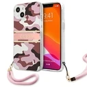 Guess GUHCP13SKCABPI Apple iPhone 13 mini pink hardcase Camo Strap Collection