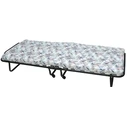 Velco Reinforced Metal Foldable Bed (Italy) with Wheels & 7cm Mattress