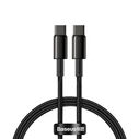 Καλώδιo USB Baseus Tungsten Gold Type-C to Type-C 100W 1m (black)