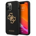 Guess GUHCP13XLS4GGBK Apple iPhone 13 Pro Max black hard case Silicone 4G Logo