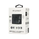 Αντάπτορας Πρίζας Lamtech Universal Travel with 2 USB PORTS AC 6A Black