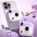 XO Power Bank PR223 mini camera ψηφιακή οθόνη γρήγορης φόρτισης 10000mAh Purple White