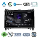 VenCore 3236-10005-0759B - 9" Android 15 PX5S Octa-Core 2GB/32GB IPS Multimedia Head Unit with Bezel, CarPlay, Android Auto and 360° Camera Support for Mercedes Sprinter II W906 2006-2018 - Black