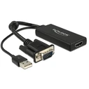 Αντάπτορας Delock VGA D-Sub15 + USB to HDMI