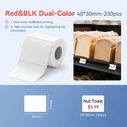 Niimbot Thermal Labels 40×30mm Red & Black Dual-Color White - 230 labels